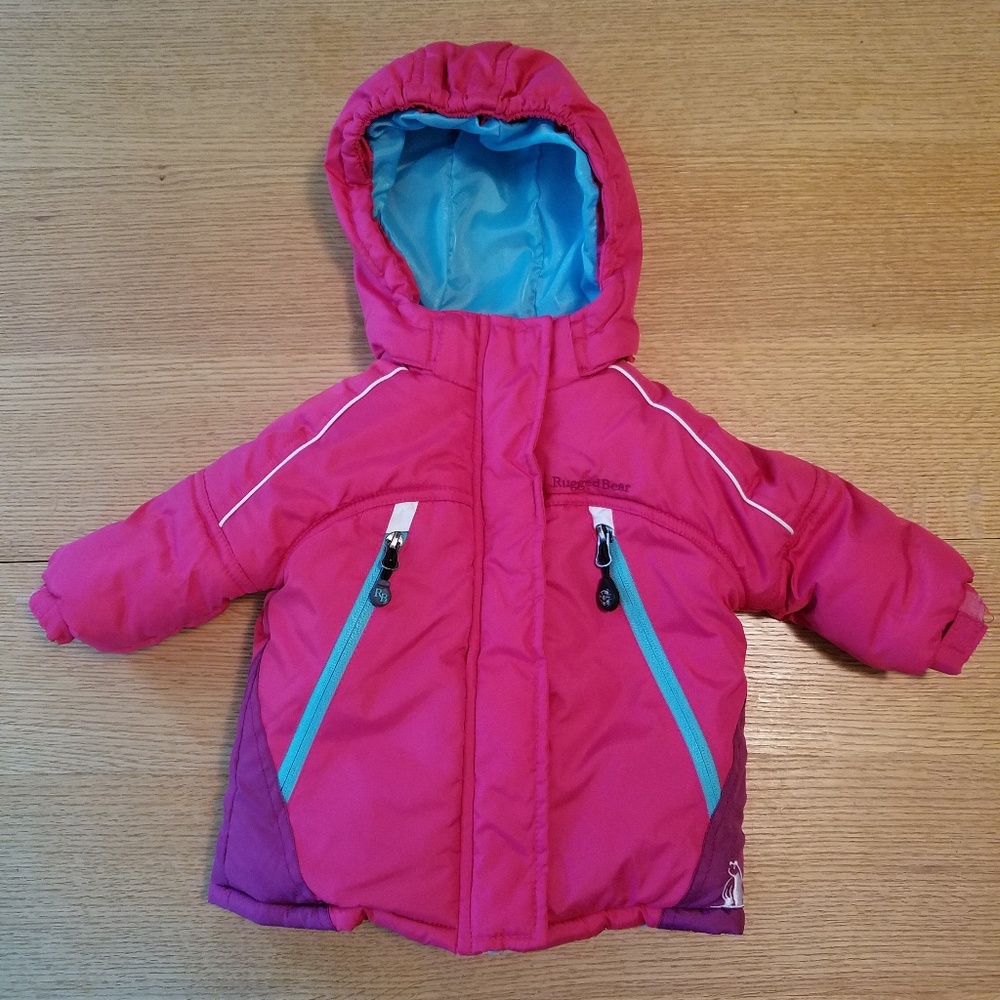 Rugged Bear Baby Girls' Solid Puffer Winter Jacket